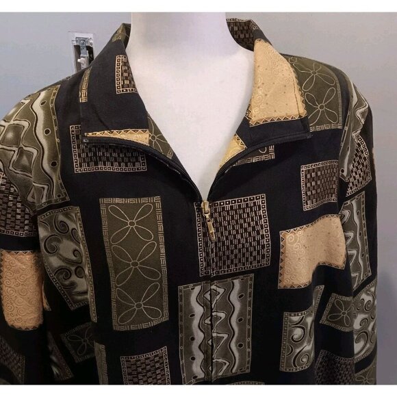 Drapers and Damon's 2X Women's Patchwork Full Zip Lightweight Collared Jacket‎ - Picture 2 of 5